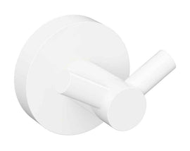Patère double murale WHITE en laiton blanc 5,5cm