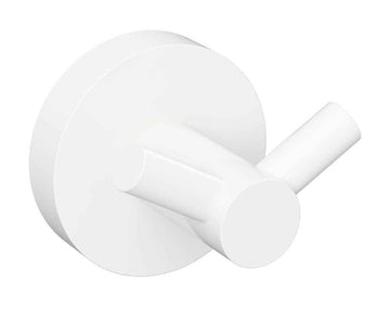 Patère double murale WHITE en laiton blanc 5,5cm