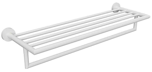 Etagère porte-serviettes de douche WHITE en laiton blanc 55 x12 x26,5 cm