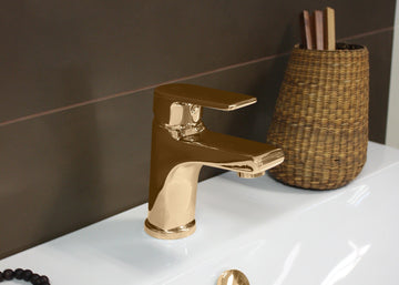 Mitigeur lavabo COLORADO en laiton doré sans siphon