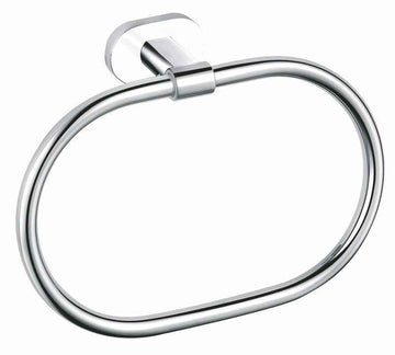 Anneau porte-serviette oval YUKON en laiton blanc chromé