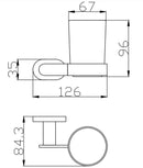 Porte brosses à dents YUKON en laiton noir doré et en verre