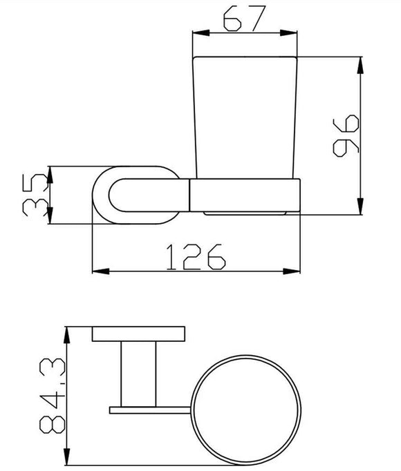 Porte brosses à dents YUKON en laiton noir doré et en verre