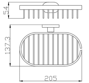 Porte-savon grille YUKON en laiton chromé 20,5x13,73 cm H. 5,4 cm