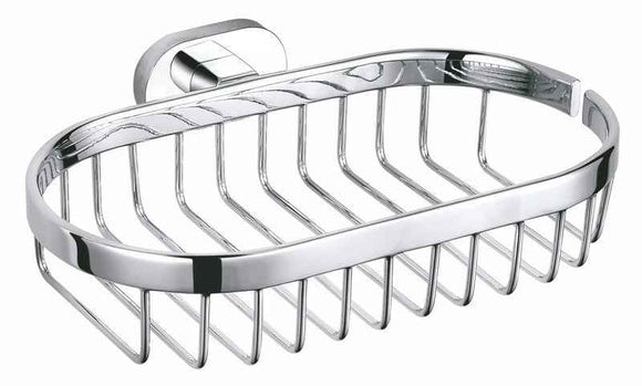 Porte-savon grille YUKON en laiton blanc chromé 20,5x13,73 cm H. 5,4 cm