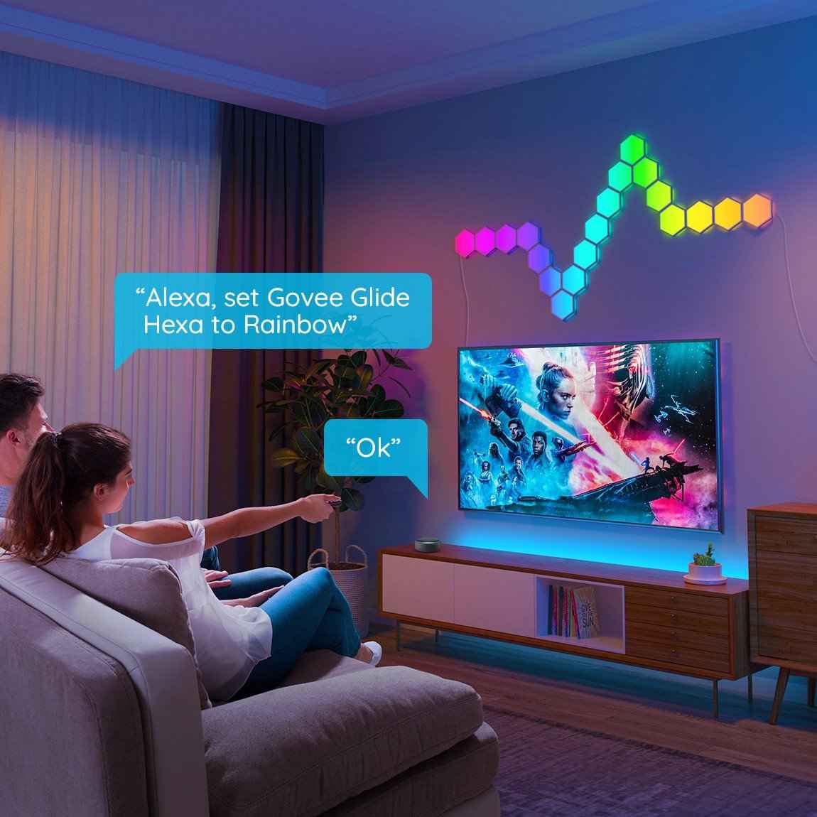 Panneaux lumineux Govee Glide Hexa Panneau intelligent Wi-Fi