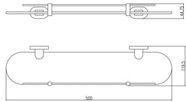 Etagère de douche YUKON en verre et laiton noir mat 50 cm