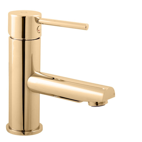 Mitigeur lavabo SEINA en laiton doré H. 19,8 cm