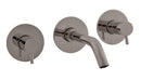 Mitigeur lavabo mural SEINA 3 trous en laiton métal gris brossé-2