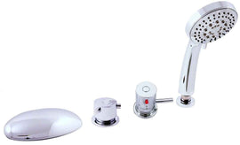 Mitigeur baignoire thermostatique 4 trous avec inverseur en laiton chromé