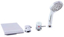Mitigeur baignoire avec cascade thermostatique 4 trous en laiton chromé