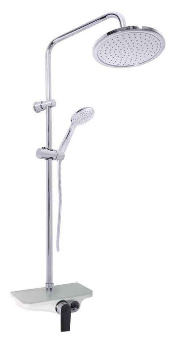Colonne de douche MURRAY avec étagère en solid surface blanc H. 104 cm