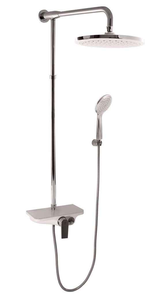 Colonne de douche MURRAY avec étagère en solid surface blanc H. 170 cm