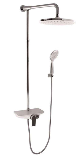 Colonne de douche MURRAY avec étagère en solid surface blanc H. 170 cm