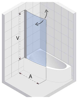 Pare baignoire NOVIK Z108 pour baignoire RIHO ARYL