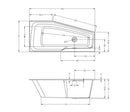 Baignoire d'angle acrylique RIHO RETHINK SPACE S 160x75 cm