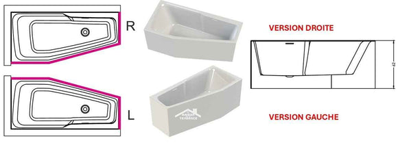 Baignoire d'angle acrylique RIHO RETHINK SPACE S 160x75 cm