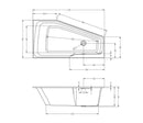 Baignoire d'angle acrylique RIHO RETHINK SPACE M 170x90 cm