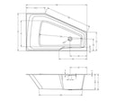 Grande baignoire d'angle acrylique RIHO RETHINK SPACE L 180x110 cm