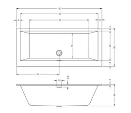 Baignoire RIHO RETHINK CUBIC Plug&Play 180x80 cm - 0