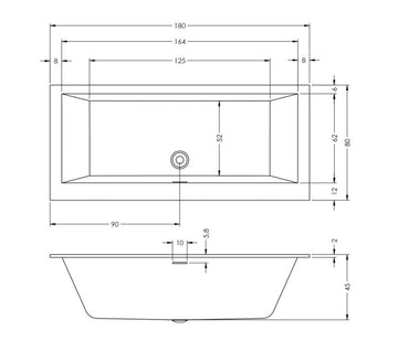 Baignoire RIHO RETHINK CUBIC Plug&Play 180x80 cm - 0
