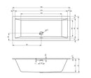 Baignoire RIHO RETHINK CUBIC Plug&Play Back2Wall 190x80 cm