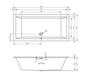 Baignoire RIHO RETHINK CUBIC Plug&Play Back2Wall 190x90 cm-5