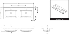 Lavabo Double SPRING DEW RIHO 120,5x46 x1,5 cm en marbre