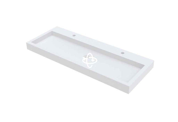 Lavabo SPRING VOW RIHO 120x40x8 cm 2 trous en composite de marbre