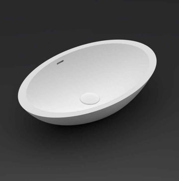 Vasque à poser blanc mat AVELLA OVAL RIHO 58x36 cm solid surface