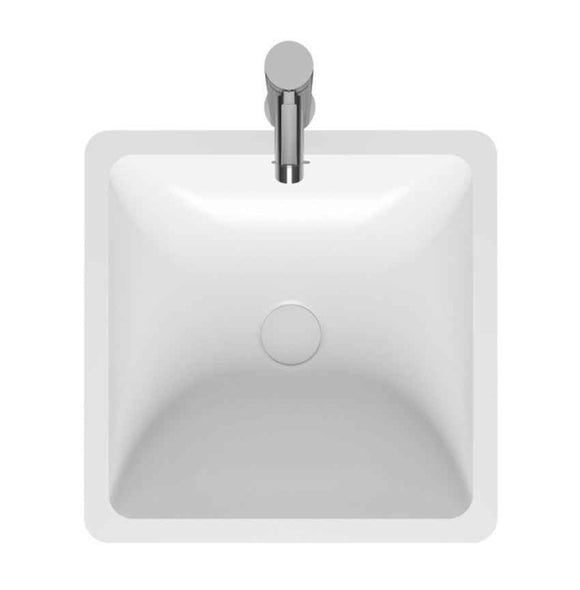 Vasque à poser blanc mat AVELLA SQUARE RIHO 42x42 cm solid surface
