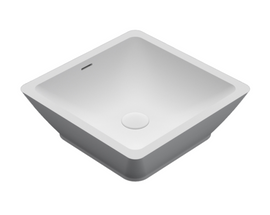 Vasque à poser blanc mat AVELLA SQUARE RIHO 42x42 cm solid surface - 0