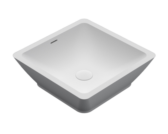 Vasque à poser blanc mat AVELLA SQUARE RIHO 42x42 cm solid surface