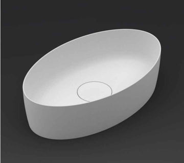 Vasque à poser blanc mat THIN OVAL RIHO 58x35 cm solid surface
