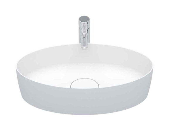 Vasque à poser blanc mat THIN OVAL RIHO 58x35 cm solid surface