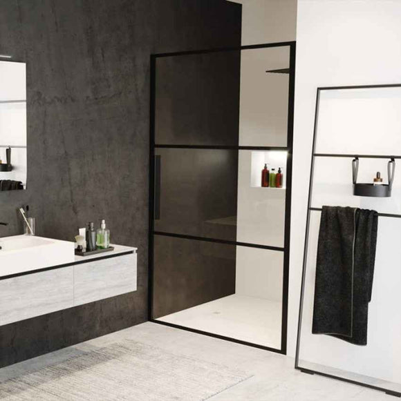Porte de douche battante en niche GRID 101 RIHO 80x200 cm