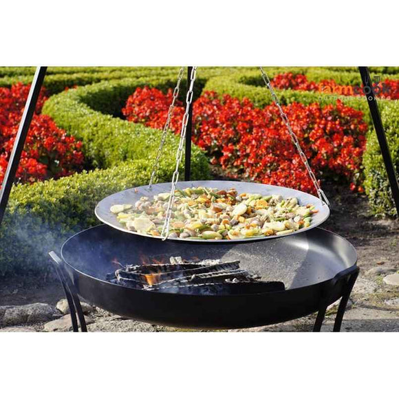 WOK 56 cm spécial brasero sur trépied + brasero PAN 70 cm