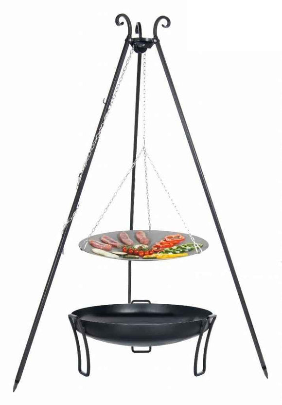 WOK 56 cm spécial brasero sur trépied + brasero PAN 70 cm