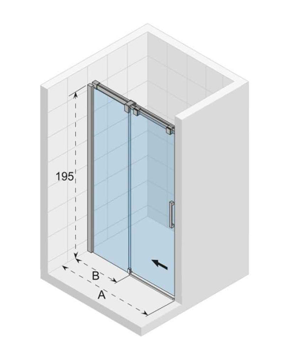 Porte de douche coulissante OCEAN 104 RIHO 120x195 cm