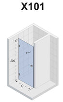 Porte de douche battante à charnières chromées SCANDIC NXT 101 RIHO 90x200 cm