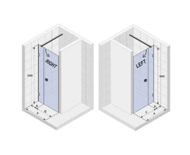 Porte de douche battante à charnières noires SCANDIC NXT 102 RIHO 120x200 cm