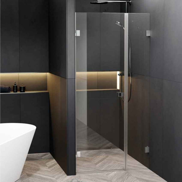 Porte de douche battante à charnières chromées SCANDIC NXT 102 RIHO 120x200 cm