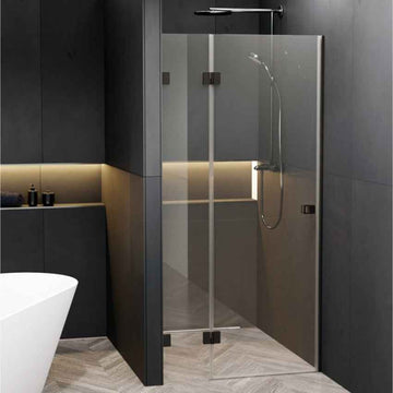 Porte de douche battante à charnières noires SCANDIC NXT 104 100x200 cm