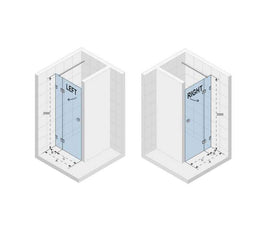 Porte de douche battante à charnières chromées SCANDIC NXT 104 RIHO 90x200 cm
