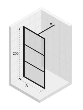Paroi de douche italienne GRID 400 RIHO 100x200 cm