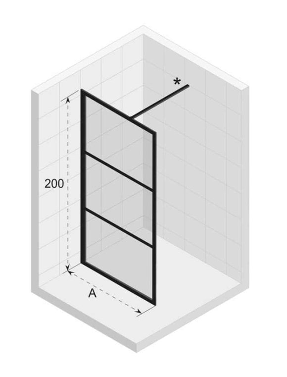 Paroi de douche italienne GRID 400 RIHO 100x200 cm