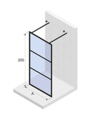 Paroi de douche italienne GRID 401 RIHO 90x200 cm