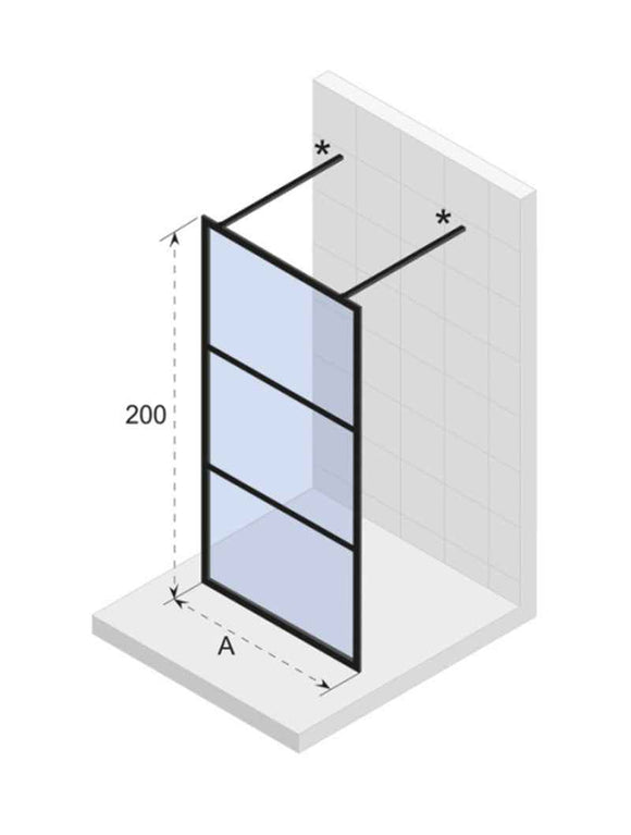 Paroi de douche italienne GRID 401 RIHO 90x200 cm