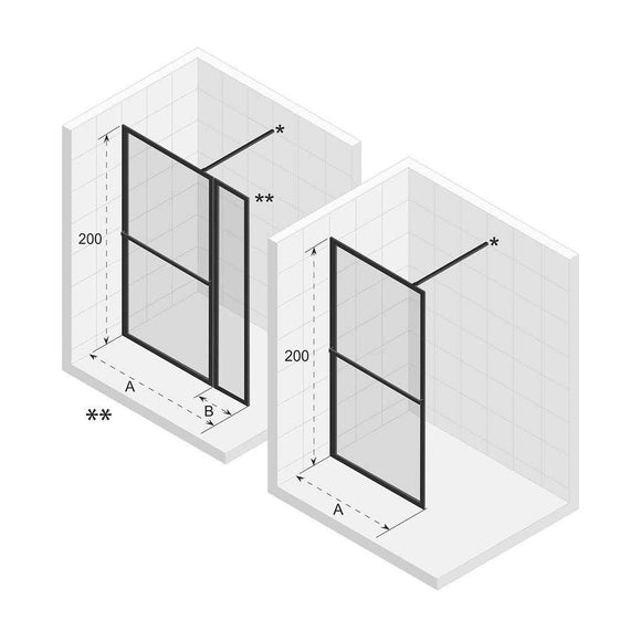Paroi de douche italienne LUCID 400 RIHO 120x200 cm