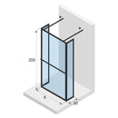 Paroi de douche italienne walk-in LUCID 404 RIHO 120x30x200 cm